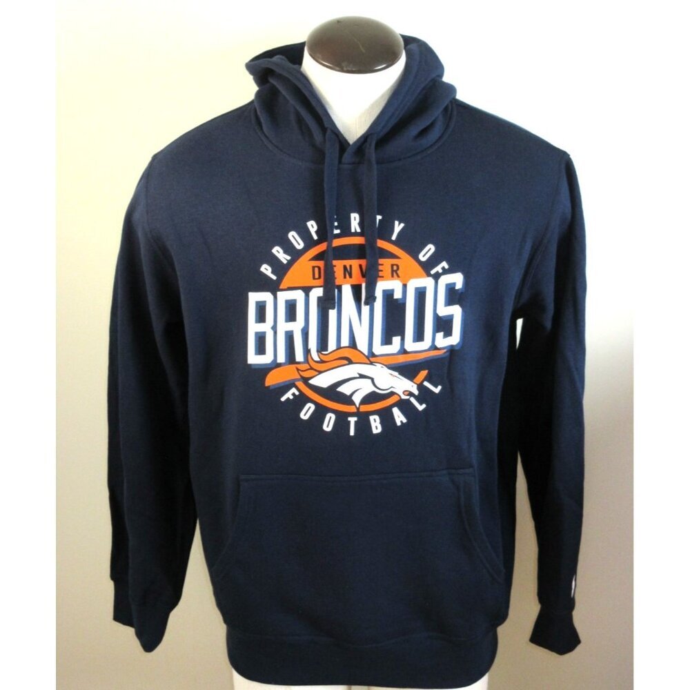 NFL Denver Broncos Starter Men's Pullover Hoodie Sweatshirt Blue Orange NEW